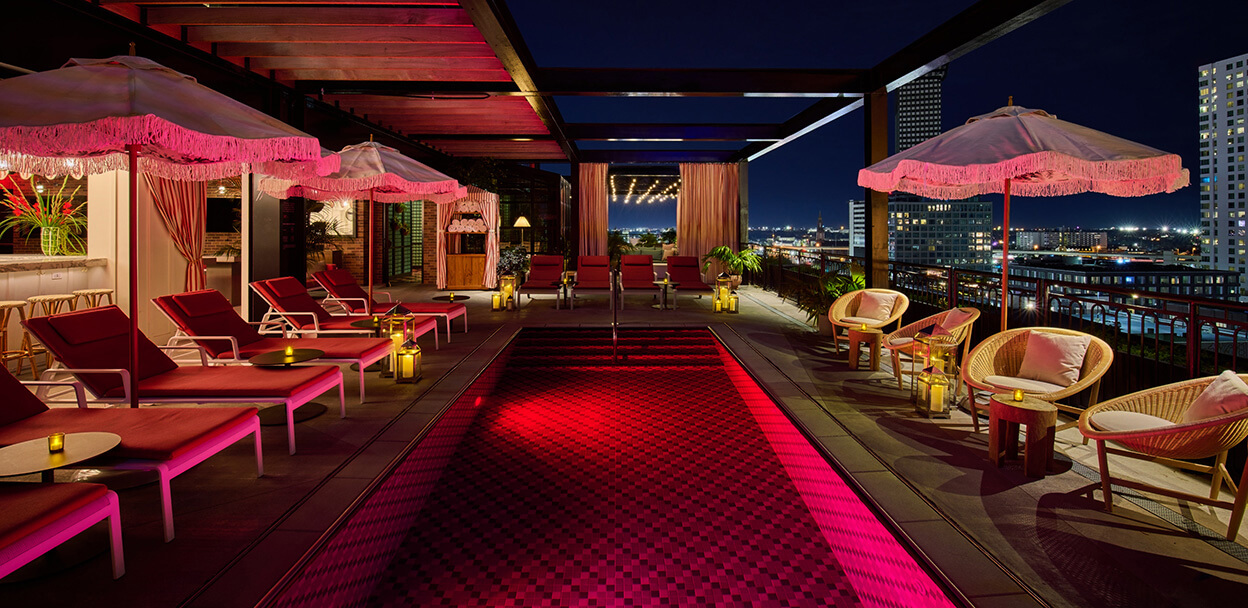 A view of a lounge at Virgin Hotels