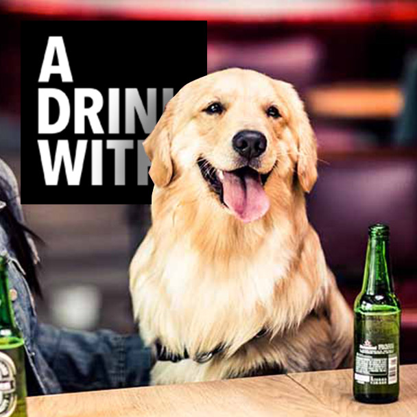 A drink with Porter the Dog