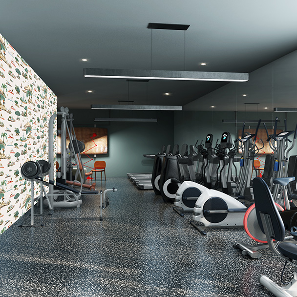 The equipment in the gym