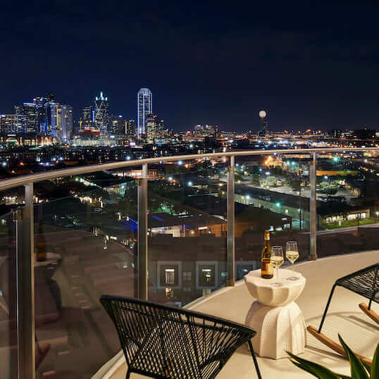 Guest balcony views in Dallas