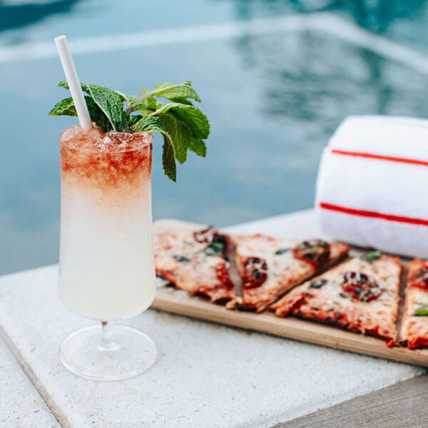 Food and drink on the rooftop